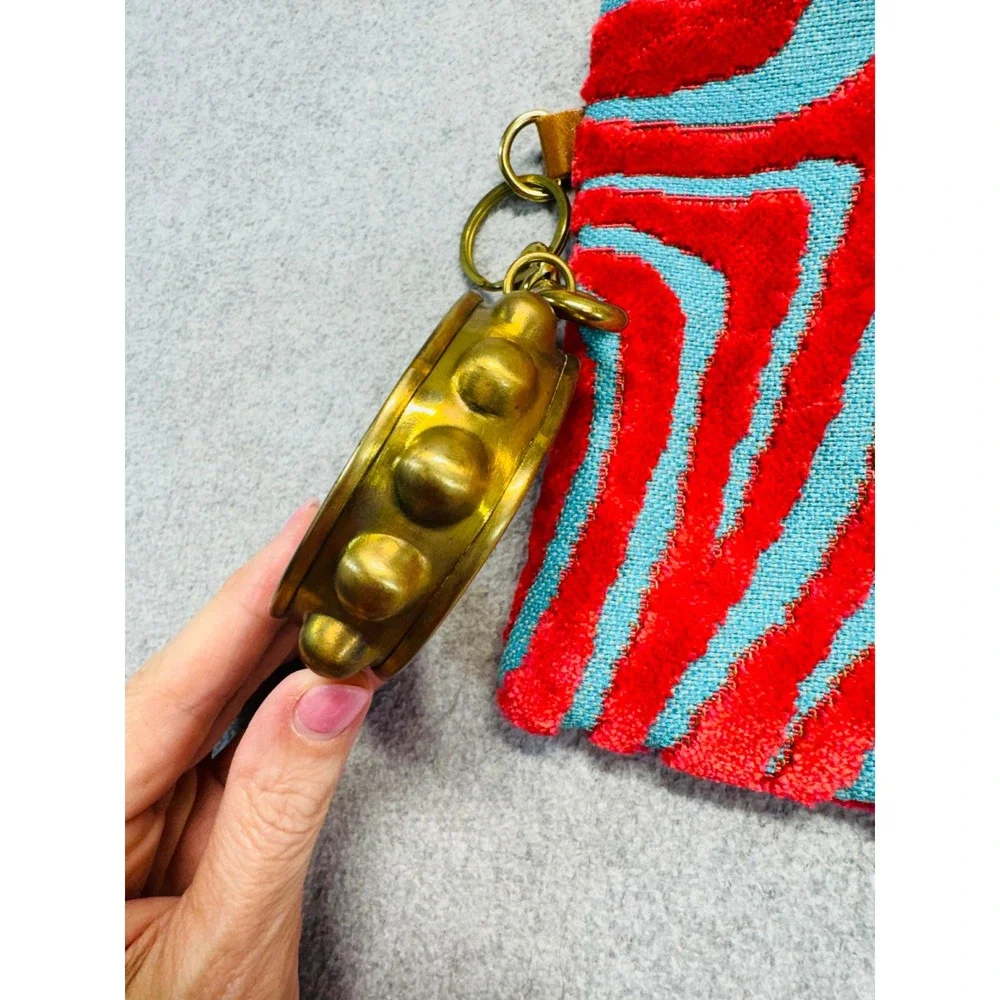 Zebra Print Medium Purse Clutch Pouch‎ Pink Turquoise Bracelet Statement Trendy